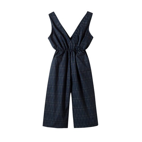 4 to 14 years kids & teenager girls summer geometric print cotton casual overall capris children girls jumpsuits clothes: 10