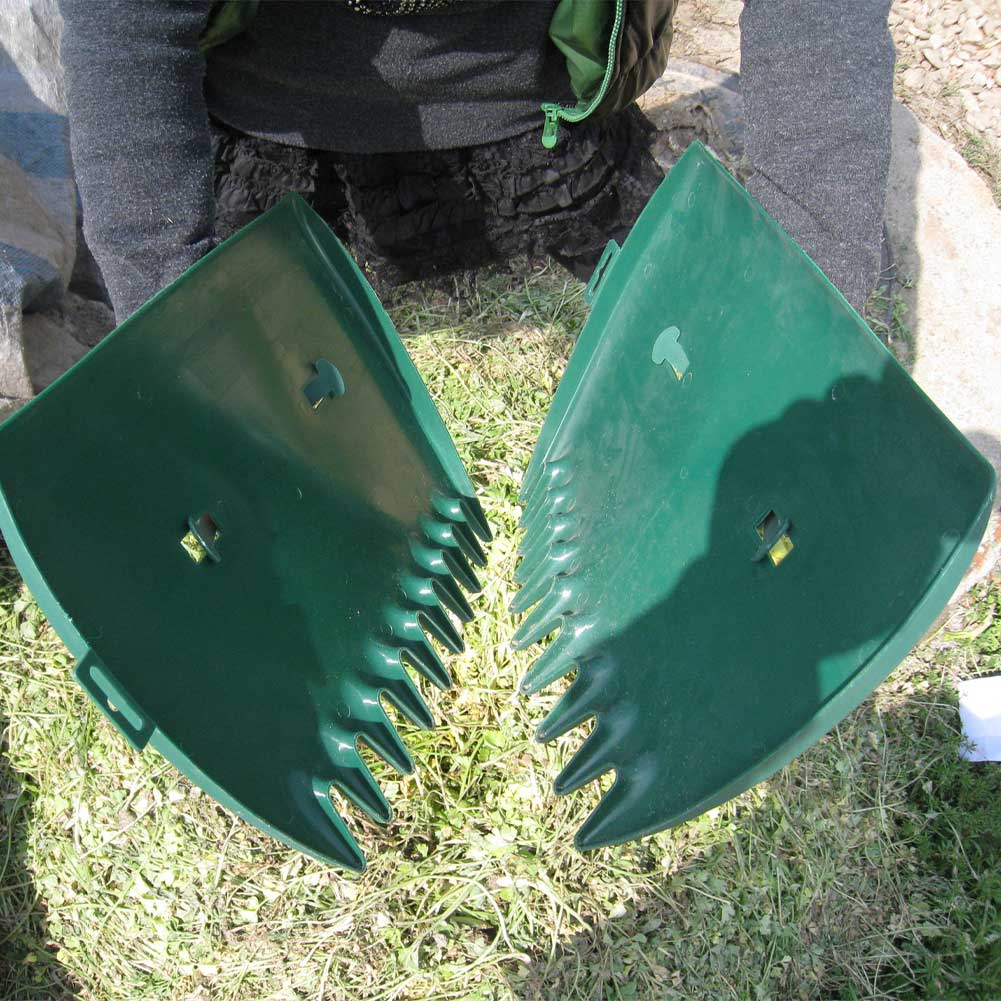 2pcs Rubbish Collector Cleaning Tool Portable Lawn Leaf Grabber Hand Rake Debris Large Capacity Serrated Yard Outdoor Garden