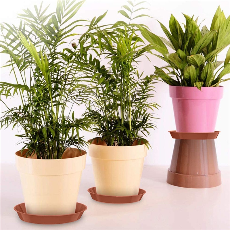 1 st diameter 21cm röd plast trädgård blomplanta kruka fat rund botten planteringsbricka jjjyl 170