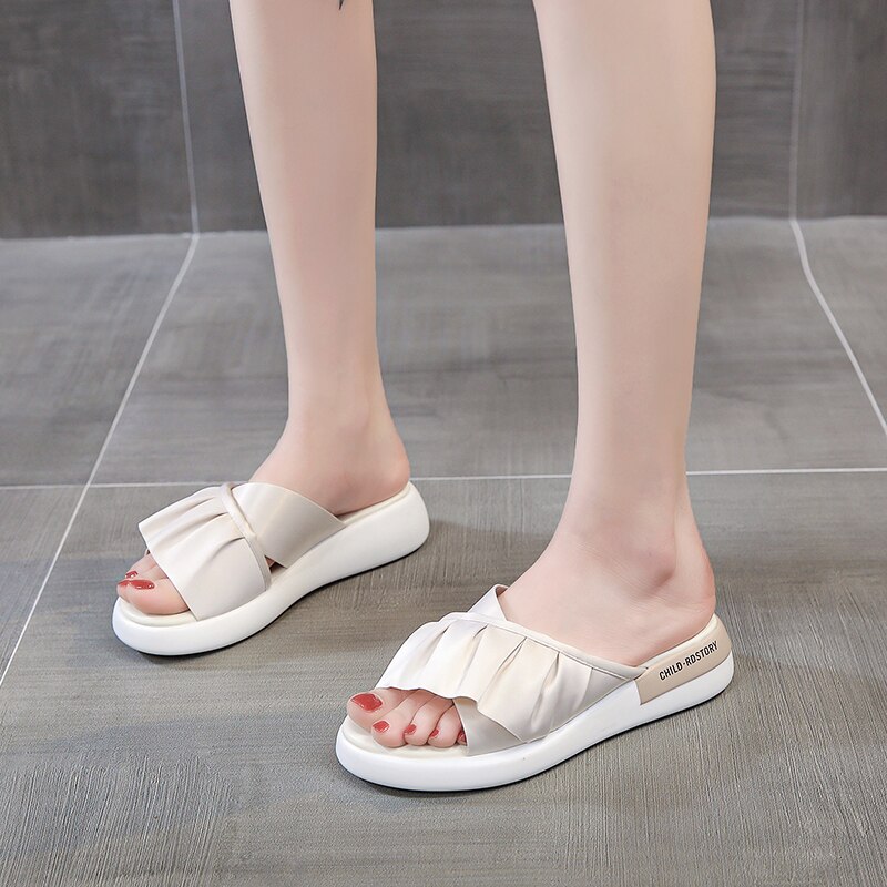 Dikke Zool Vrouwen Zomer Sandalen Hoogte Verhoogde Straat Lopen Slipper Vrouwen Flip Flop Platte Strand Sandalis Grote 40