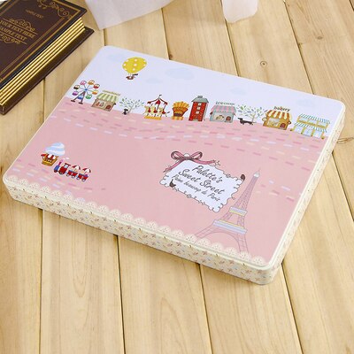 large square exquisite pattern A4 paper dedicated storage iron box file certificate receipt storage finishing box: Playground