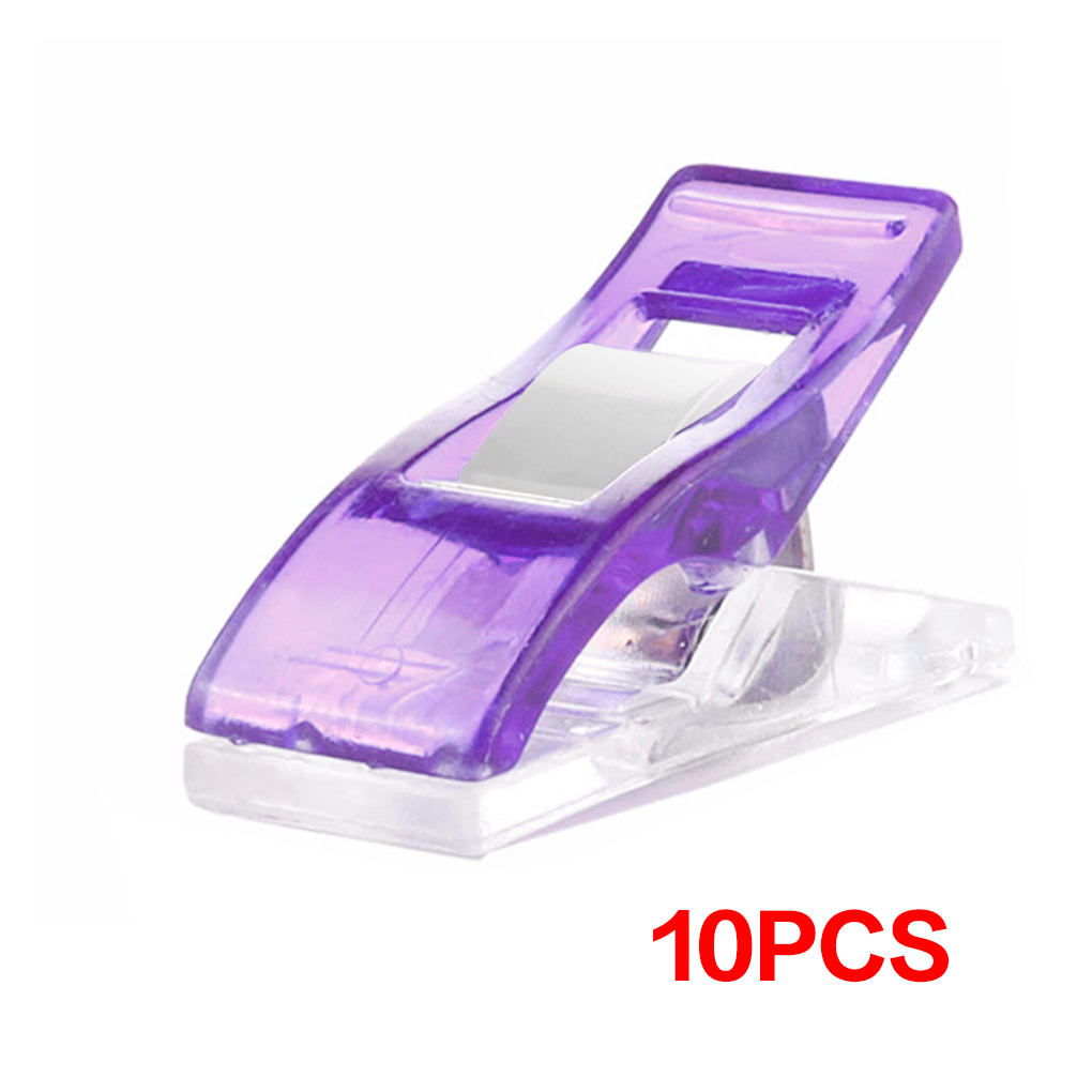 Pinzas de acolchado de plástico para costura, pinzas de costura para encuadernación de retales, herramientas de costura para manualidades: 10pcs Purple