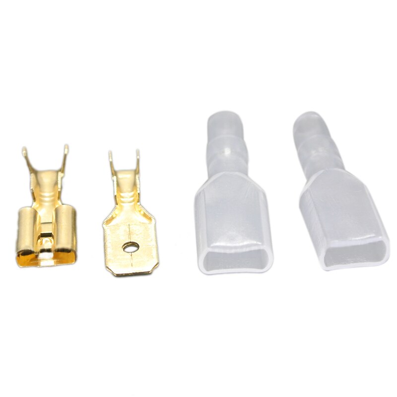 200Pcs/50Pairs Female Male Spade Crimp Terminals Sleeve Wire Wrap Connector for 22-16 Awg 2.8Mm: Default Title