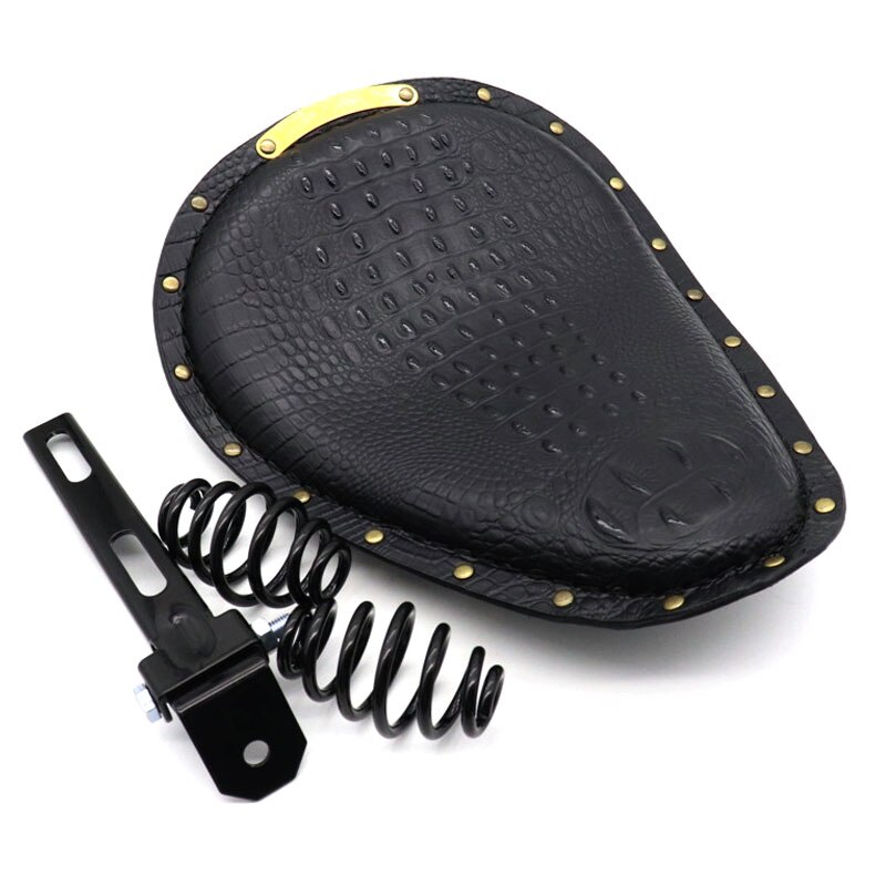 Aangepaste motorfiets pu lederen zadelkussens 3 "veren solo beugelzadel universeel voor harley chopper bobber cafe racer