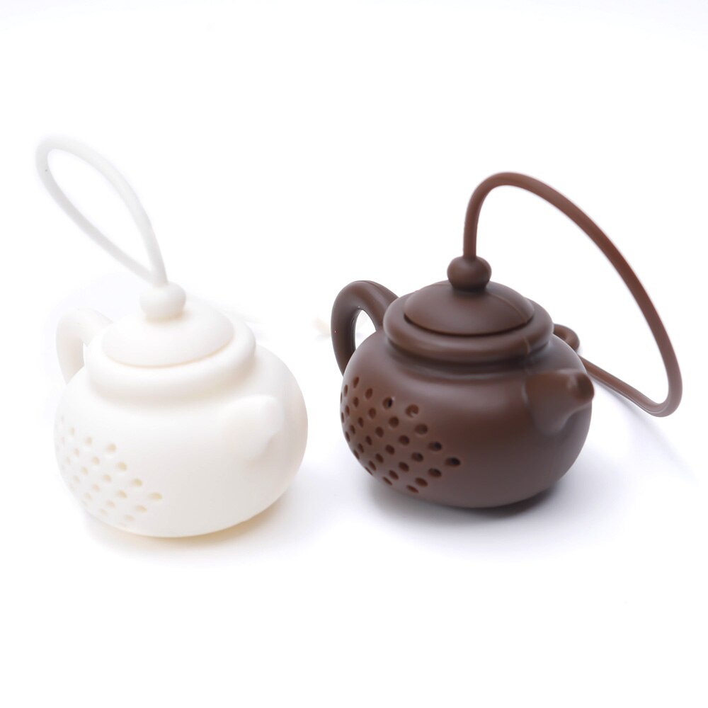 Colador Infusor de té en forma de tetera, bolsa de té de silicona, difusor de filtro de hoja, difusor de filtro útil, accesorios de té divertidos, herramienta de cocina