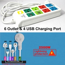 Multi USB charger bliksembeveiliging systeem plug-in patera met EU UK US type