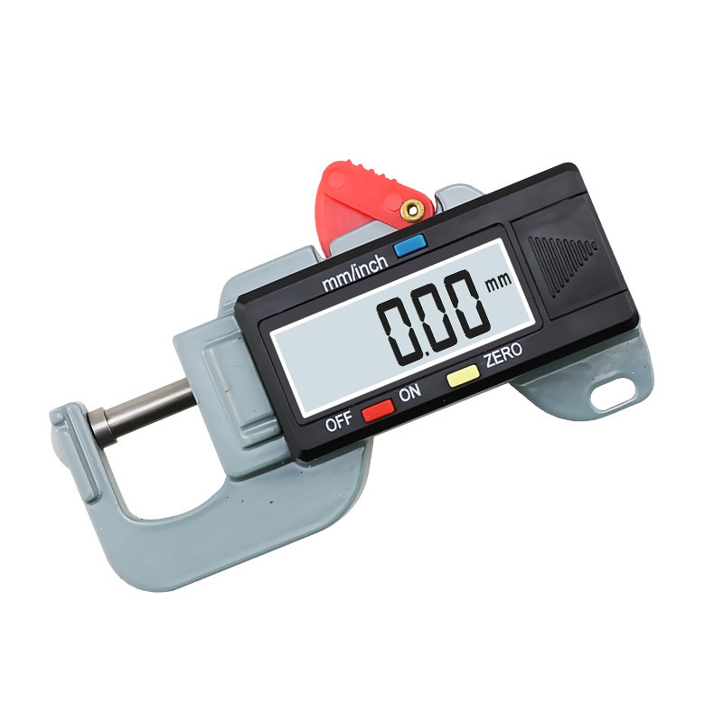 Præcis digital tykkelsesmåler tester mikrometer lateral tykkelsesmåler til læderstålpladeklud 0-12.7 mm/0.01mm: Ingen kasse