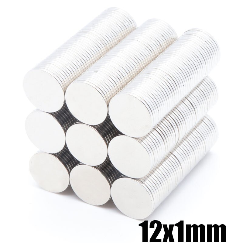 200 stk 12 x 1 mm n35 stærke neodymmagneter 12 x 1 mm runde sjældne jordarters permanetmagneter 12*1 mm emballagemagneter køleskabsmagneter