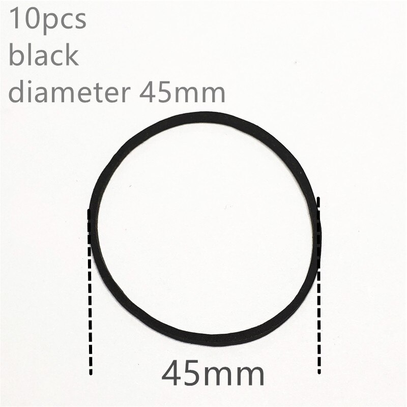 16 kinds 10pcs/set Rubber Band Pulley Transmission Engine Drive Round Beslts DIY Toy Module Car Motor Stretch Droppshipping: 45mm black
