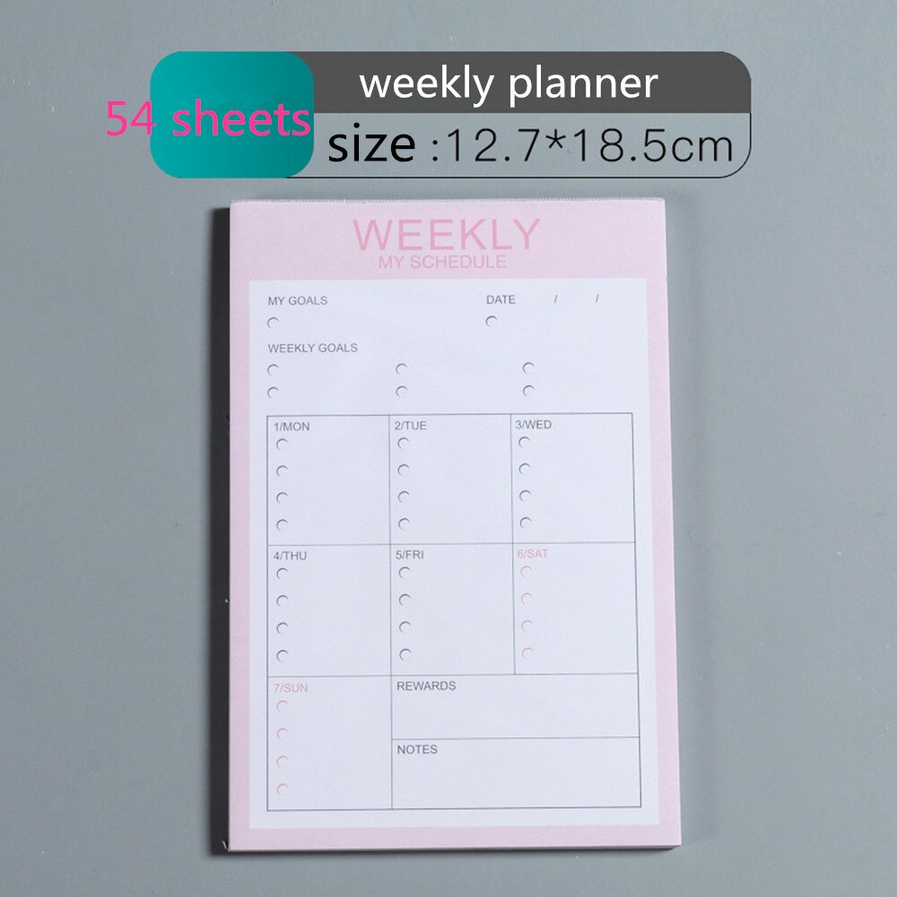 A4 Notebook Kawaii Dagelijks Wekelijks Maandelijkse Jaarlijks Kalender Planner Agenda Schedule Organizer Journal Boek Stationaire: weekly pink
