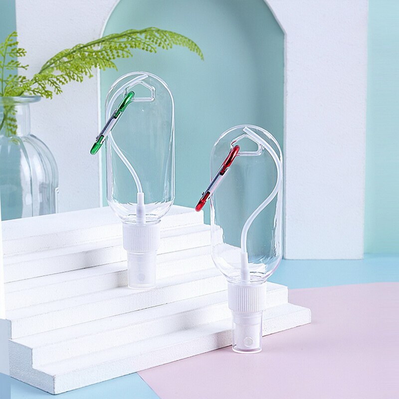 50ml Empty Hand Sanitizer Travel Hook Keychain Carriers Flip Cap Reusable Portable Empty Bottles hook bottle PETG