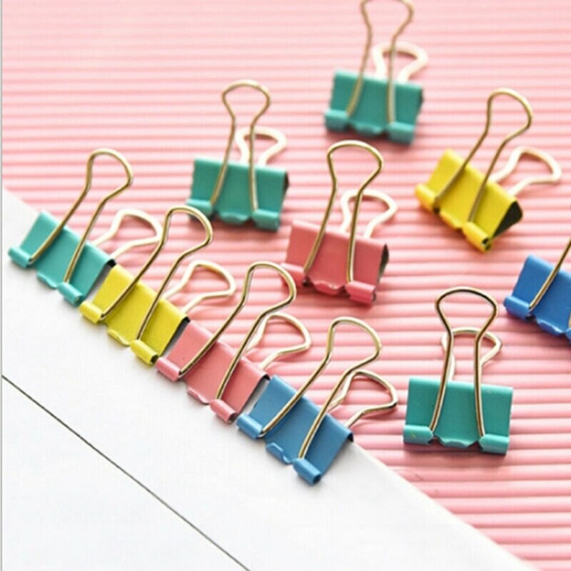 Paper Clip File Clip 40pcs Foldback Metal Binder Clip 40X 30mm Colorful Grip Clamps Office School Stationery Paper Document Clip