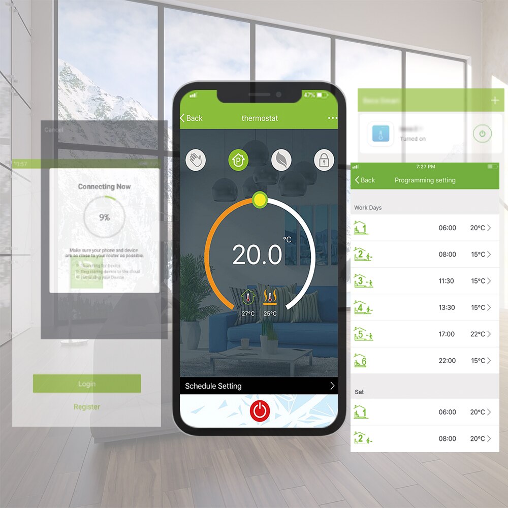 Smart WiFi Touch Thermostat Programmable Voice APP Control Temperature Wireless Controller For Boiler Heating Works Google Home