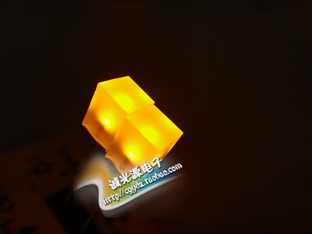 Gele lichten 5X5X7 LED 5*5*7 LED lamp super heldere vierkante zonder voet lengte