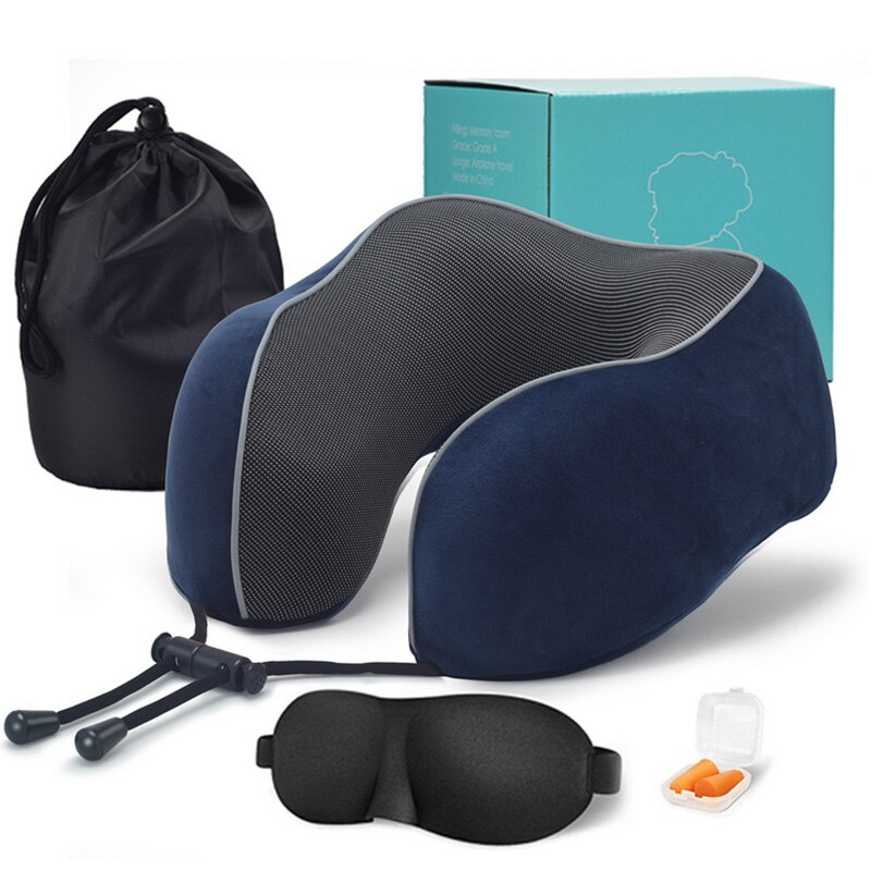 Sb U-vormige Traagschuim Nek Kussens Zachte Trage Rebound Lange Reizen Kussen Ademend Ondersteuning Cervicale Wervelkolom Natuurlijke Latex Kussen