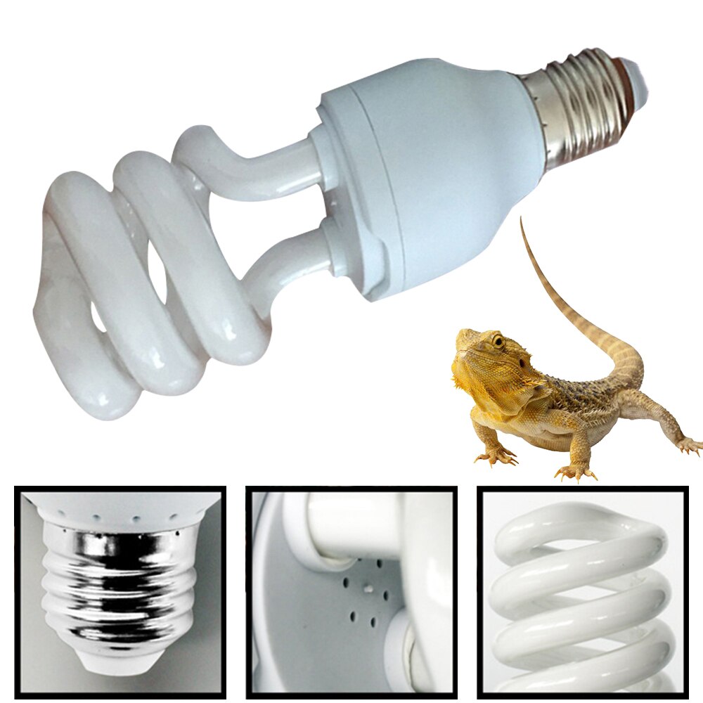 Reptil UVB 5,0 10,0 Lampe Birne Für Schildkröte Eidechse Schlange Lguanas Wärme Kalzium Lampe Birne Energiesparende Licht Reptil 13w 26w