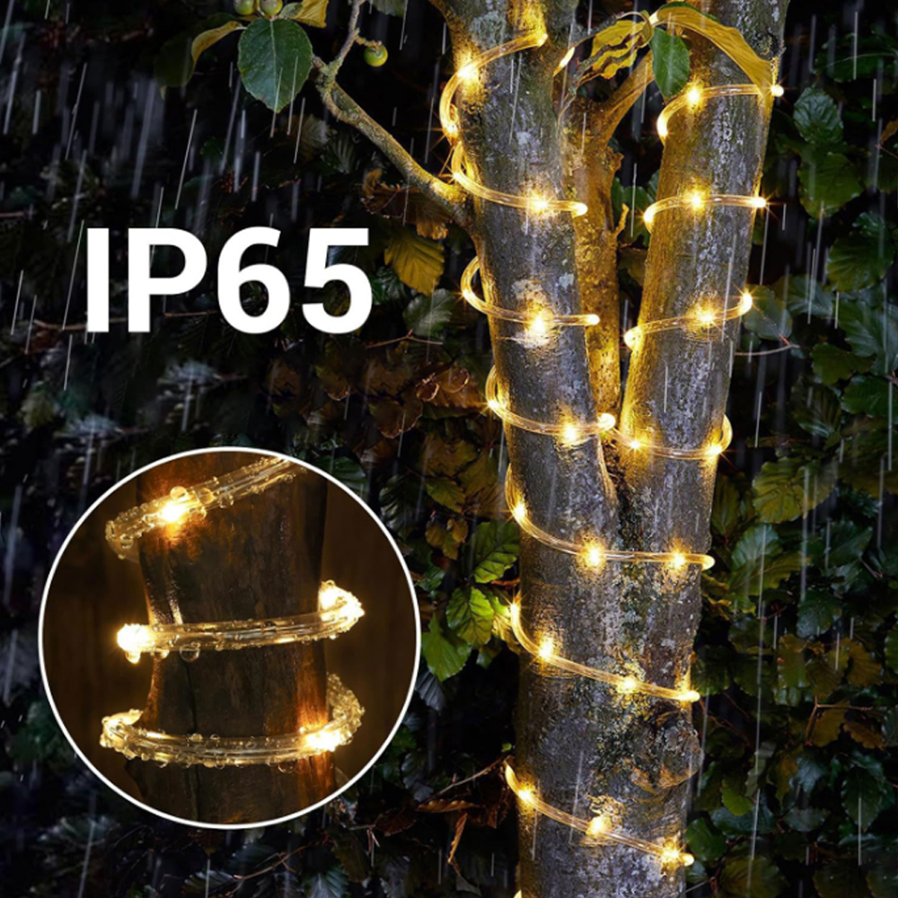 Solar LED Lichtslingers Dek Outdoor Waterdichte Tuin Lichtslingers Waterdichte Lichtriem Kerst Patio Boom Party Decor Lamp ﻿