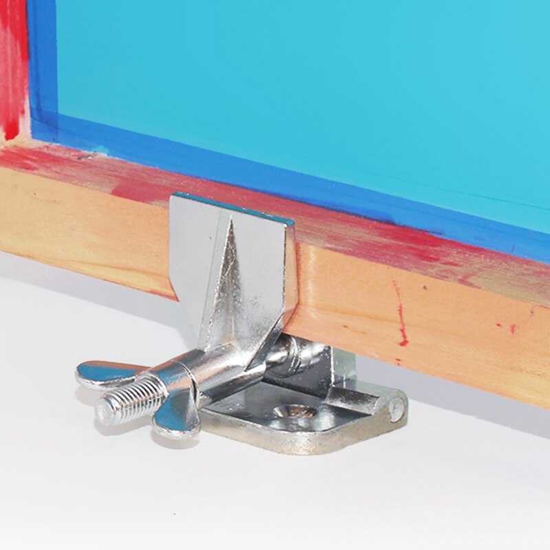 Abrazadera de bisagra de marco de Metal para serigrafía, pieza de herramientas de bricolaje, abrazadera de bisagra de mariposa de Metal para fijación de marcos de pantalla, 2 unids/lote