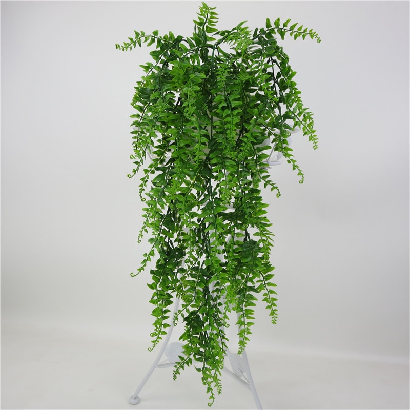Simulering bregne gress grønn plante kunstig bregne persiske blader blomster vegghengende planter hjem bryllup butikk dekorasjon