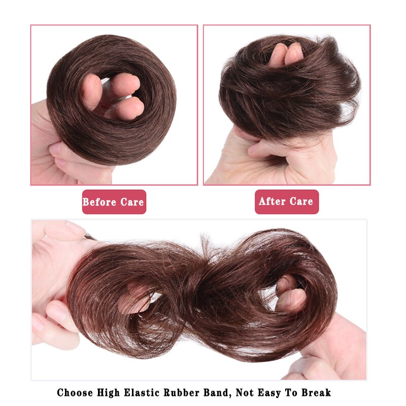 Ailiade Vrouwen Donut Chignon Haar Broodje Donut Clip In Haarstukje Extensions Synthetisch Haar Extensions Straight Elastische Broodje