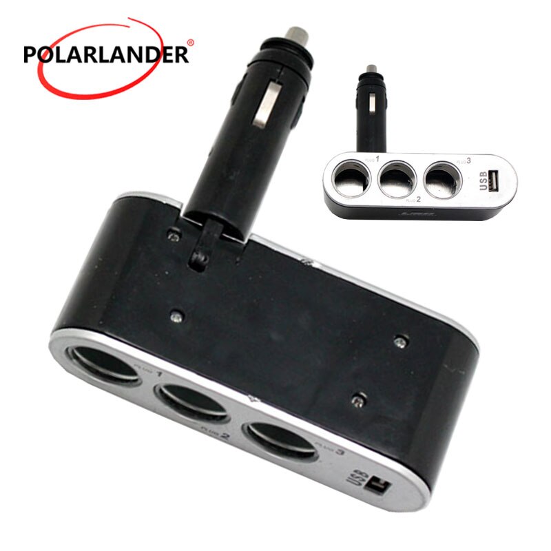 3 -poorts manier 12v voor universele usb-autolader met stroomindicator, stekker, splitter, oplader, auto-stopcontactadapter