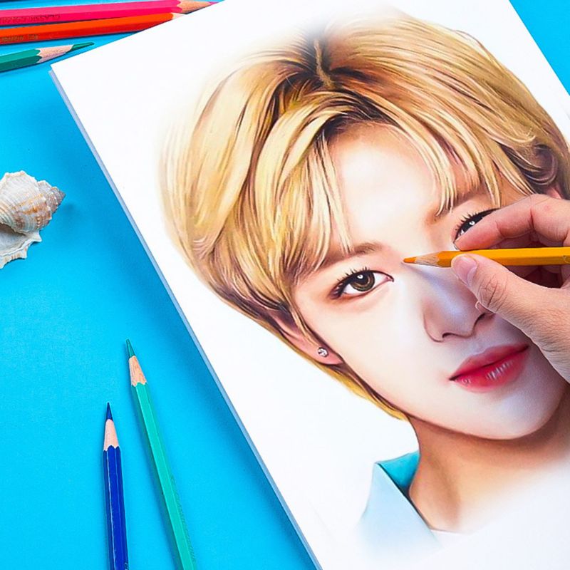 A4 Watercolor Oil Color Pencil Pad 200gsm Sketchbook Drawing Book Hand Painted