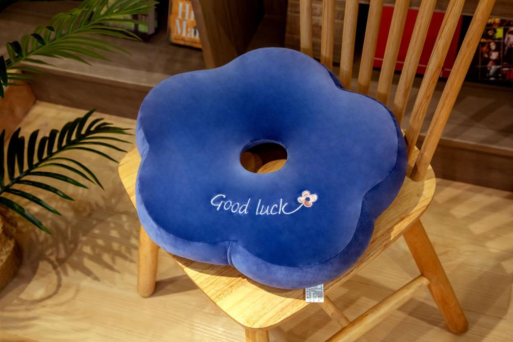 Almohadas con forma de flor, almohadas, decoración barata Cojines de asiento de coche para el hogar, cojines almohadones decorativos gruesos para sillas de oficina para sofá: Azul real