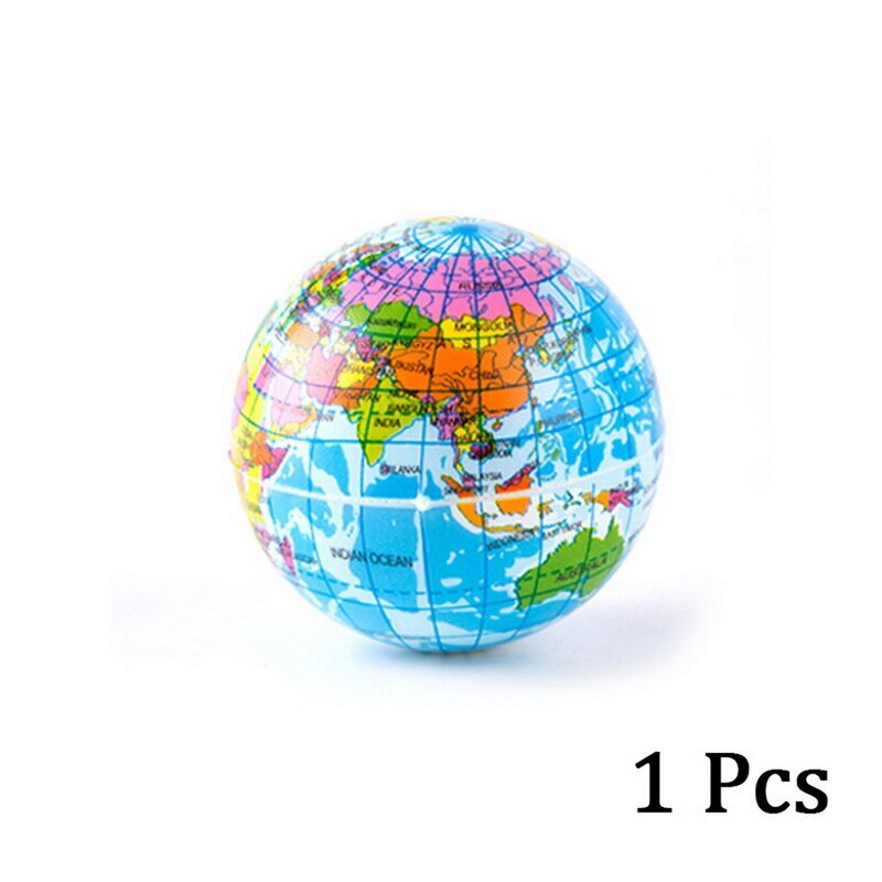 1Pcs 63Mm Aarde Bal Speelgoed Voor Kinderen Schuim Globe Anti Stress Wereldkaart Bal Atlas Globe Palm bal Planeet: 1pc
