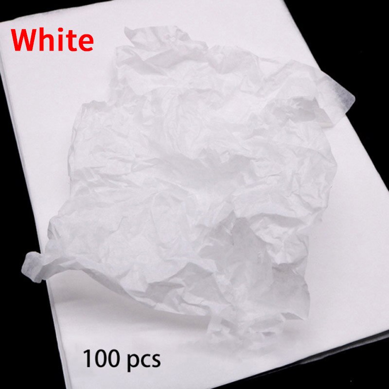100 fogli/pacco fodera in carta velina per abbigliamento camicia scarpe fai da te fatti a mano A4 traslucido carta da imballaggio per vino confezione regalo: White