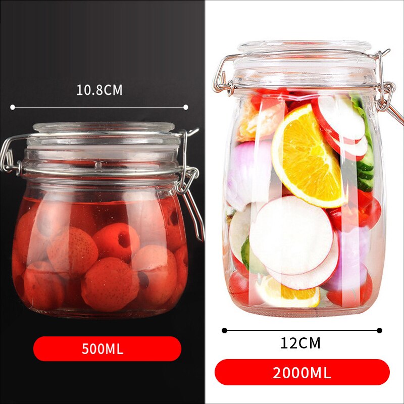 Glass Jars With Airtight Lids Mason Jars Glass Jars With Leak Proof Rubber Gasket Storage Jars With Hinged Lid for Home THIN889: Violet