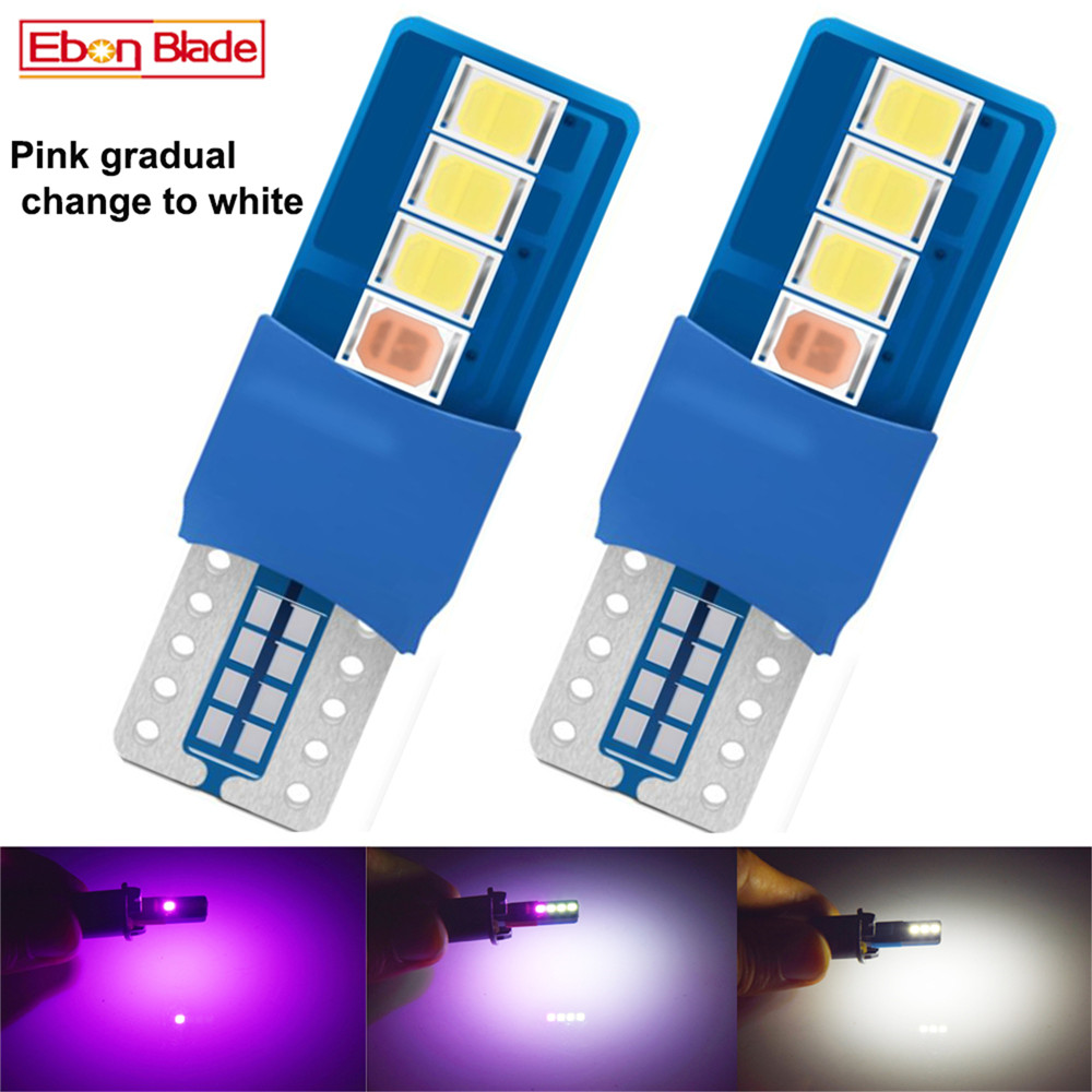 Bombilla LED T10 5W5 para coche, cambio de Color azul a blanco, W5W 194 168, luz de lectura de mapa de cúpula Interior 3030 8SMD, lámpara de estilo automático de 12V, 1 par: Azul oscuro
