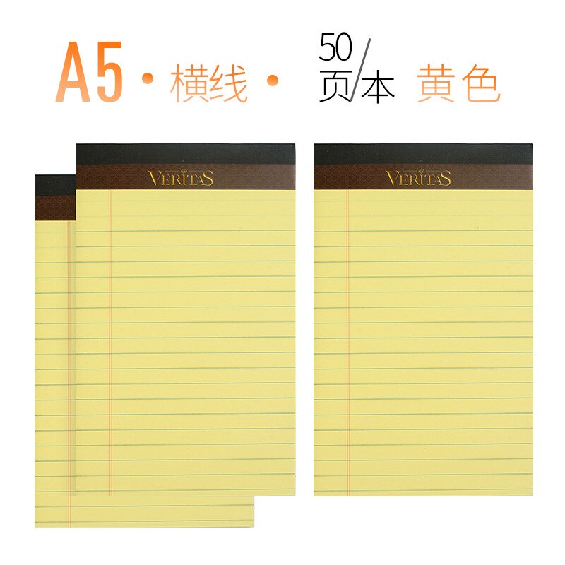 Book Kaisa Vitas writepads American Laptop A4 Writing Pads Tearable Grid Noteboy Notebook Vertical: A5 Yellow Horizontal Line 3 Books