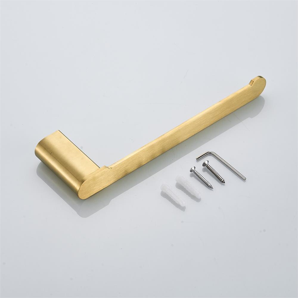 Brushed Gold Towel Rack,Towel Bar, SUS304 stainless steel Hardware set,Robe Hook,Toilet Brush Gold Brushed Bathroom Accessories: Towel ring