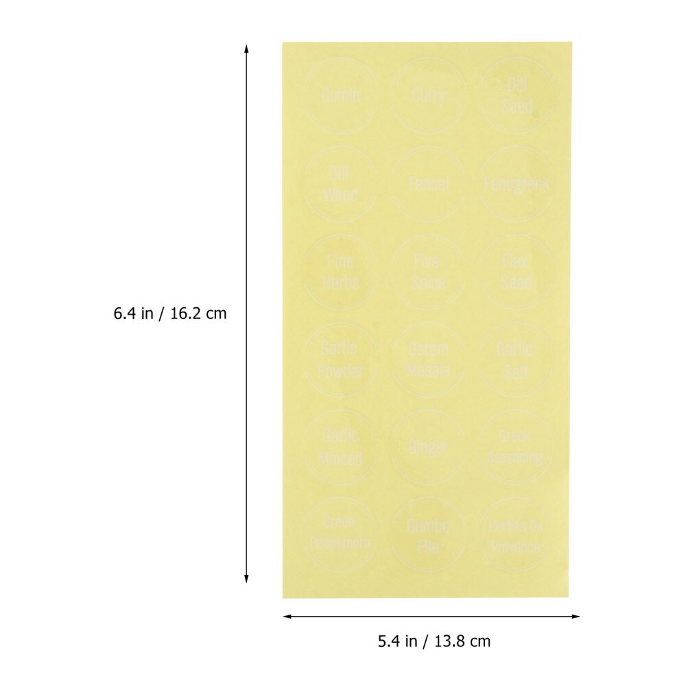 8 Vellen 144Pcs Ingrediënten Naam Label Decals Spice Labels Voor Thuis