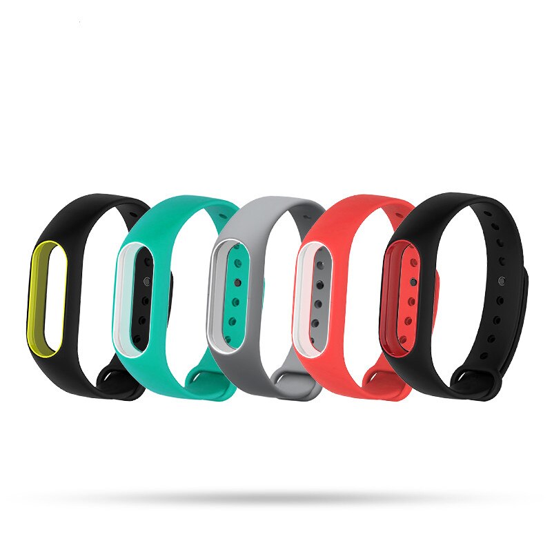 Til xiaomi mi band 2 rem, der erstatter smart armbåndstilbehør tofarvet mi band 2 armbåndsrem  mi 2 silikonestrop armbånd