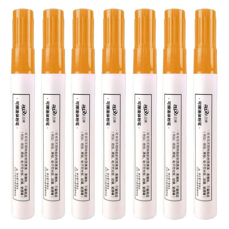 White Liquid Chalk Pen Marker Glass Windows Chalkboard Blackboard Liquid Ink Pen Used on Chalkboard Window White Pen: 7pc orange