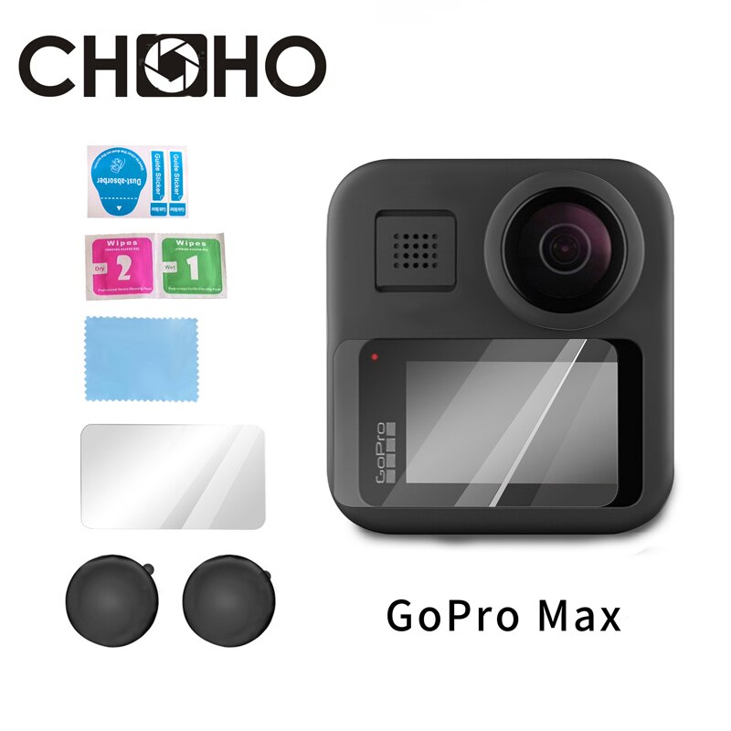 Für Gopro 8 Schwarz Zubehör Screen Protector Temper Glas Ultra Clear LCD HD + Objektiv Protecter 3 stücke EIN Satz kit Für Go Pro Hero 8