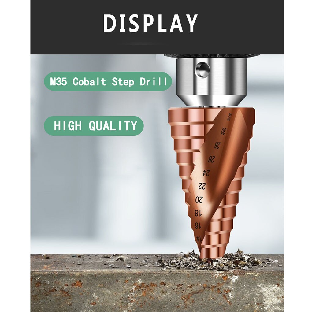 Kobalt hss trapboor hss snelstaal kegel driehoek schacht metaalboor set gat voor rvs roterende boorgereedschap