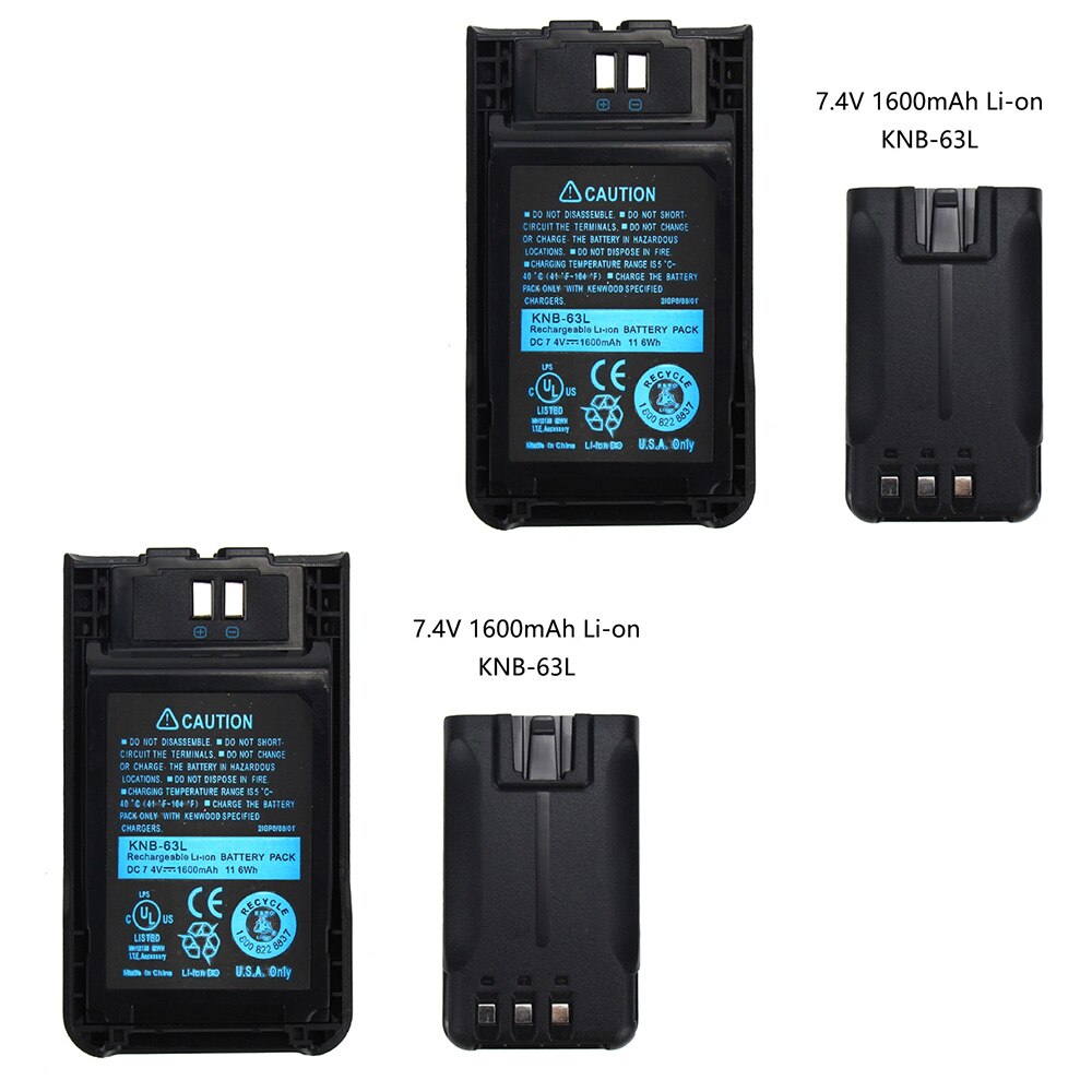 2X Batteria di Ricambio per Kenwood KNB-63L KNB-65L TK-2000K TK3000K2 1600mAh: Default Title
