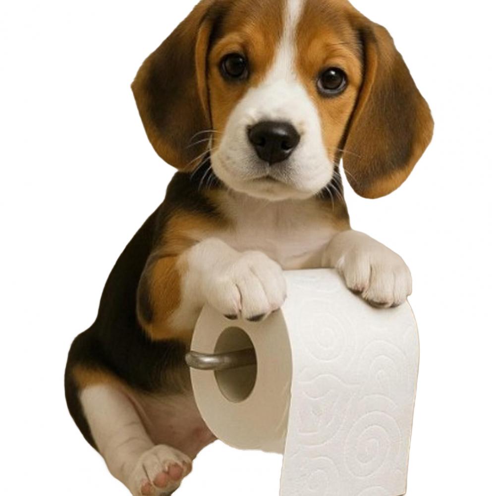 Wall Mount Toilet Paper Holder Dog Shape Funny 3D Printed Towel Holder Paper Rack Bathroom Dog Sculpture Paper Holder: PURPLE