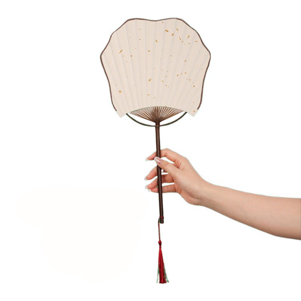 Klasyczny bambusowy wachlarz z papieru, dekoracyjny wachlarz w stylu chińprzejrzeć z papieru ryżowego z frędzlami, wachlarz ręczny, rekwizyty robić występów.: śliwka