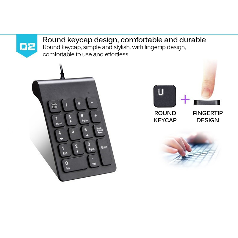 Wired Mini USB Numeric Keypad Numpad 18 Keys Digital Keyboard For IMac/MacBook Air/Pro Laptop PC Notebook Desktop