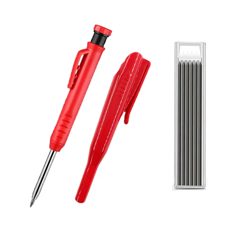 Ensemble de crayons de charpentier solide avec recharge de plomb, outils pour le travail du bois, crayon mécanique, outils de travail de Construction, traceur de marquage de menuiserie: vert militaire