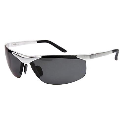 Men's Cool Police Metal Frame Polarized Sunglasses Driving Glasses: Zilver