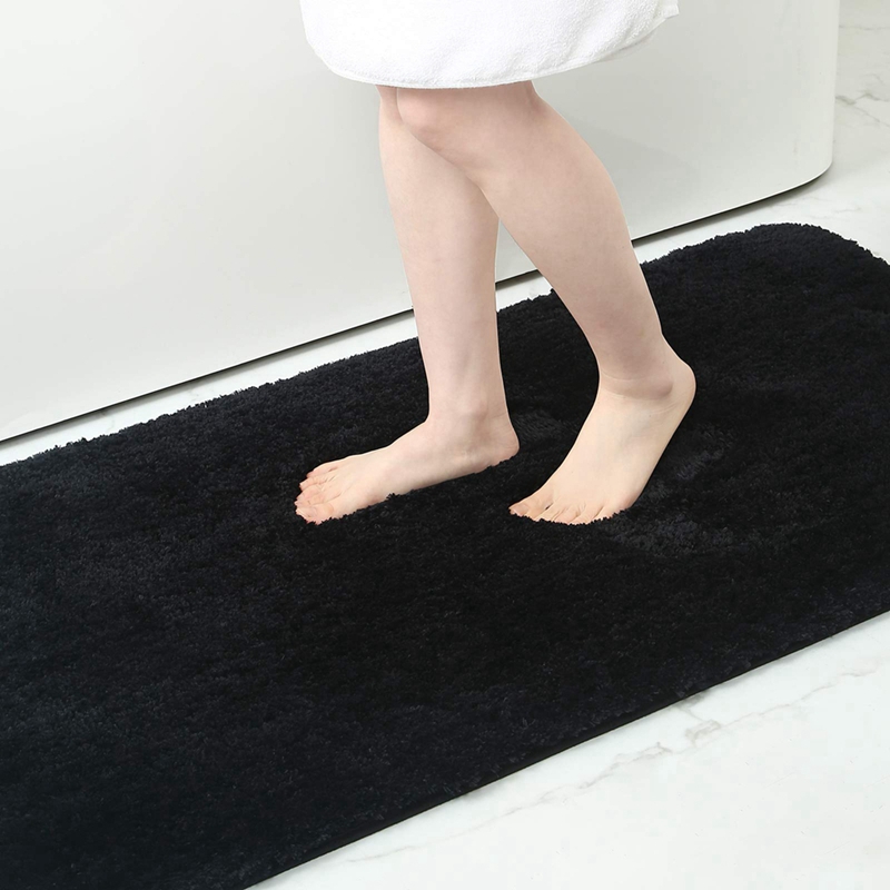 Olanly-alfombra de baño de lujo, alfombra de ducha absorbente, alfombra gruesa antideslizante para suelo de cocina, decoración suave y esponjosa para sala de estar, alfombra de felpa: 1200mm x 1200mm / Gris oscuro
