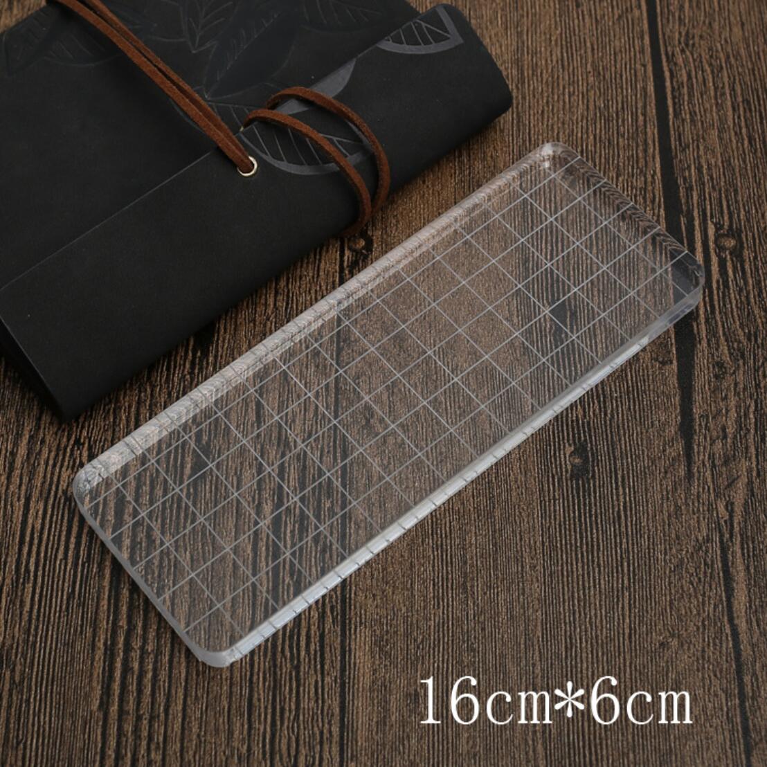 Bloc de tampons en cristal acrylique Transparent, accessoires de tampons décoratifs en plexiglas de , fournitures scolaires, bricolage: 2