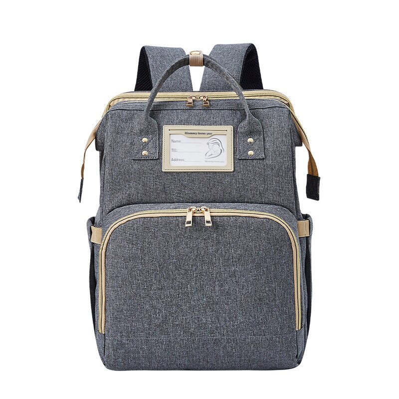 neue Stil Bett Abdeckt Vier-in-One MOTHER&#39;S Tasche USB Lade Multi-funktionale Mama Tasche Krippen windel Tasche Schultern: Upgraded Gray