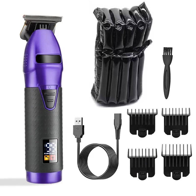 0 mm Null Professioneller Haarschneider für Männer, Bart- und Haarschneidemaschine, elektrisch, Profi Barbier, kabellose Haarschneidemaschine, wiederaufladbar: Orange