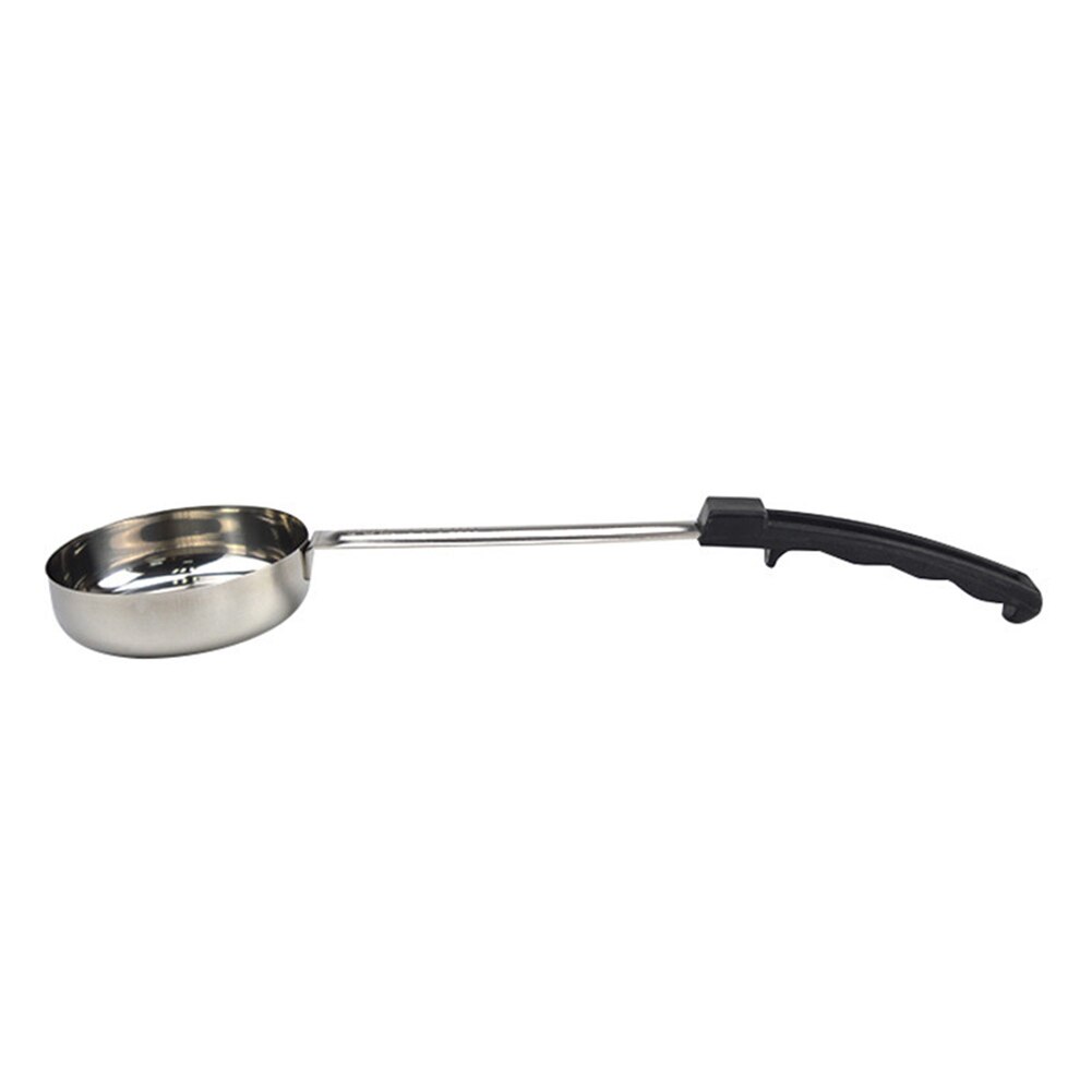 Stainless Steel Sauce Spoon with Long Rubber Handle Anti Flat Bottom Cake Pizza Spread Ladle Measuring Stir Soup Spoon: 6 ounce
