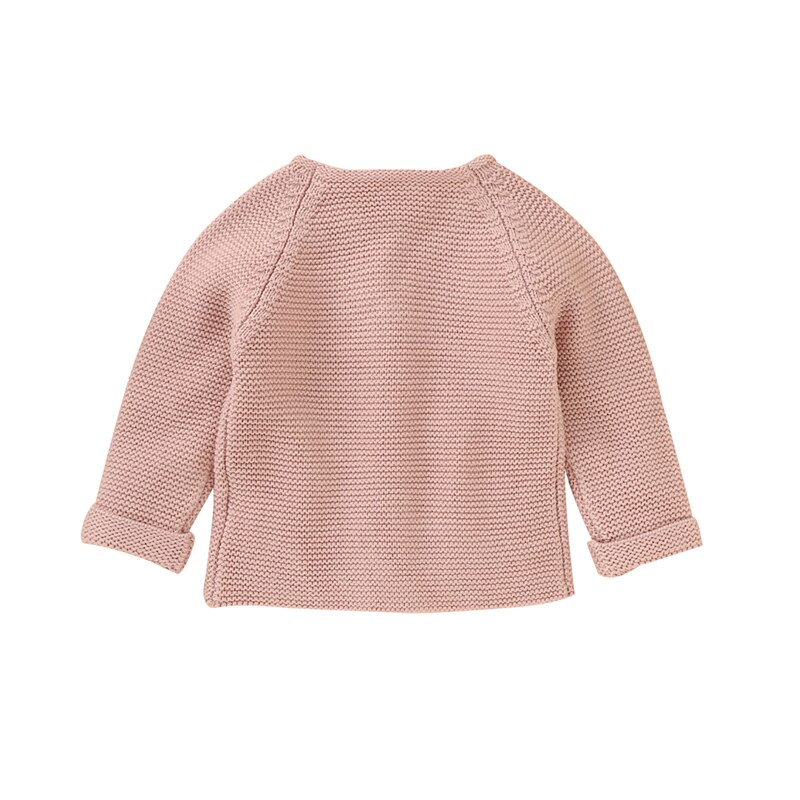 Baby Girls Basic Cardigans Dropped Shoulder Long Sleeve Crew Neck Straight Breasted Knit Sweater Jacket Top